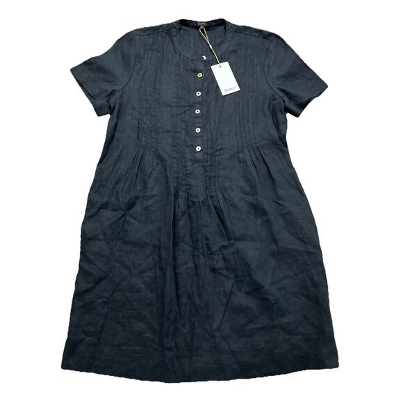 Quince Dresses & Skirts - NEW Quince Women’s M 100% European Linen Short Sleeve Swing Dress Black
